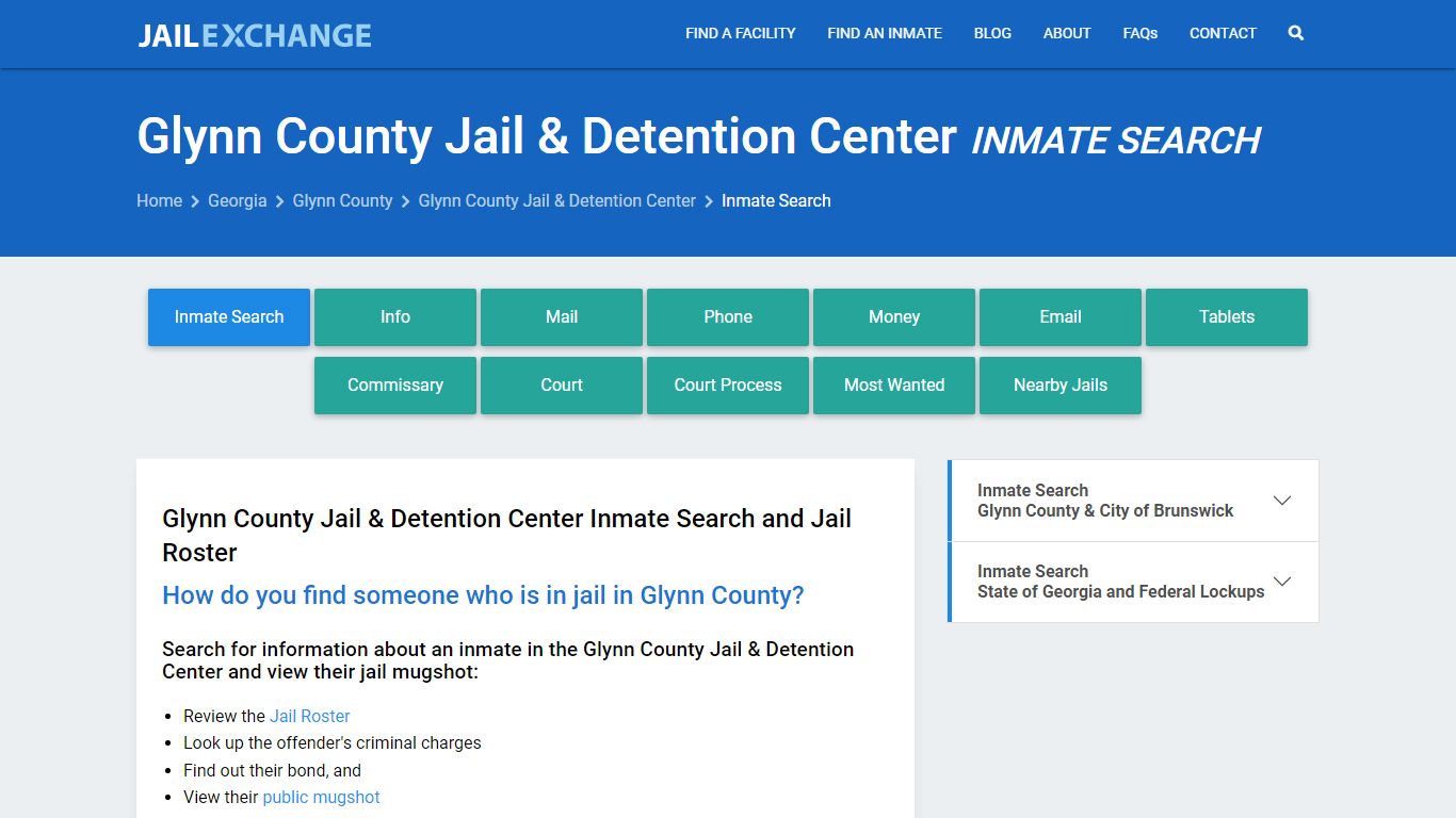 Glynn County Jail & Detention Center Inmate Search